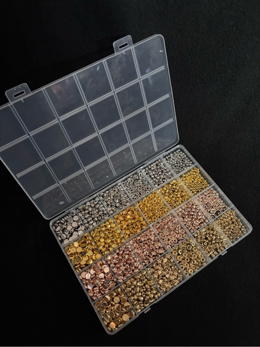 Necklace Bracelet Bead Kit in Silver Rose Gold and Yellow gold Tone